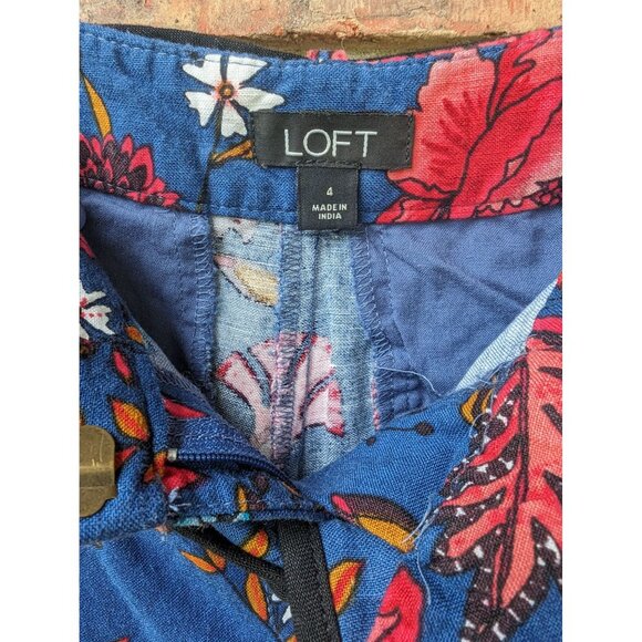 LOFT Linen Blend Floral Shorts Size‎ 4 - Picture 5 of 7